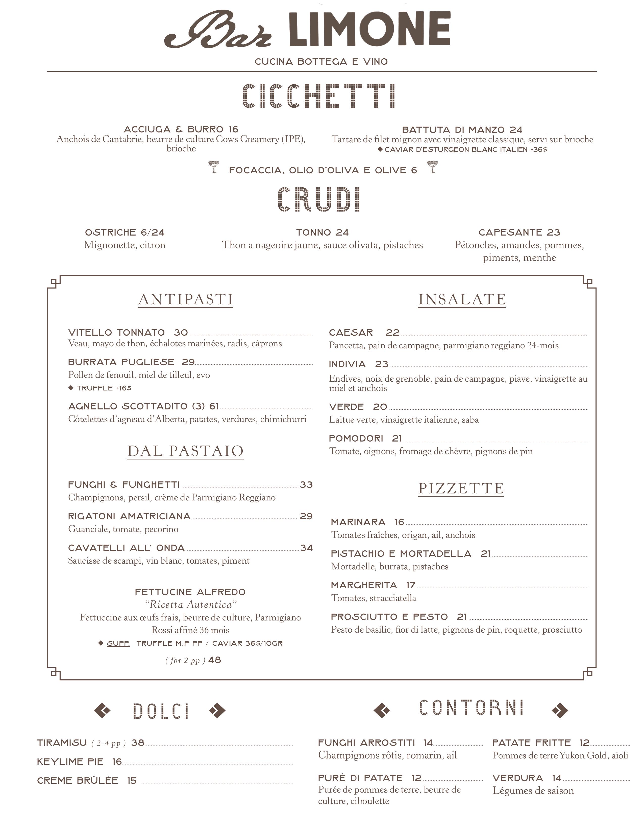 Menu Barlimone - Page 1
